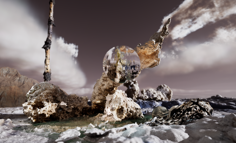 Jakob Kudsk Steensen (*1987), The Ephemeral Lake, 2024, Live-Simulation (Still), Commissioned by Hamburger Kunsthalle © Courtesy the artist Jakob Kudsk Steensen (*1987), The Ephemeral Lake, 2024, Live-Simulation (Still), Commissioned by Hamburger Kunsthalle © Courtesy the artist