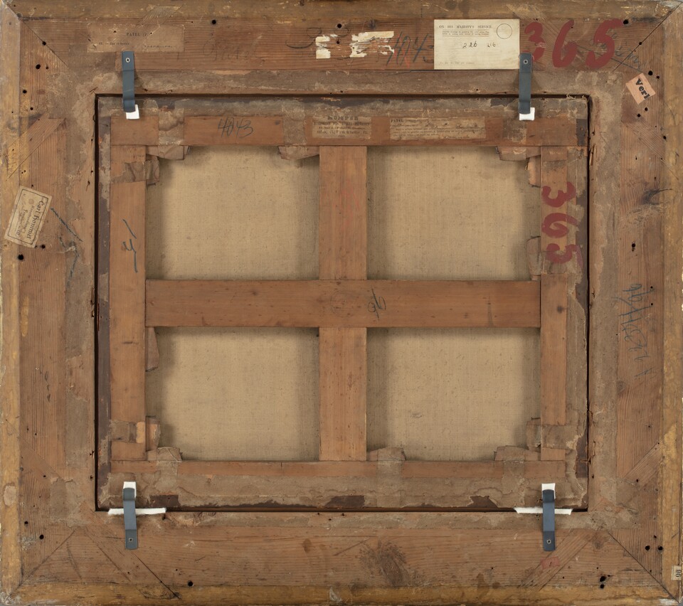 Pierre-Antoine Patel (1648 - 1708), Nymphe und Satyr / Landschaft mit allegorischer Darstellung, 2. Hälfte 17. Jh., 51 x 61,8 cm, Rückseite, © Hamburger Kunsthalle / bpk  Foto: Christoph Irrgang