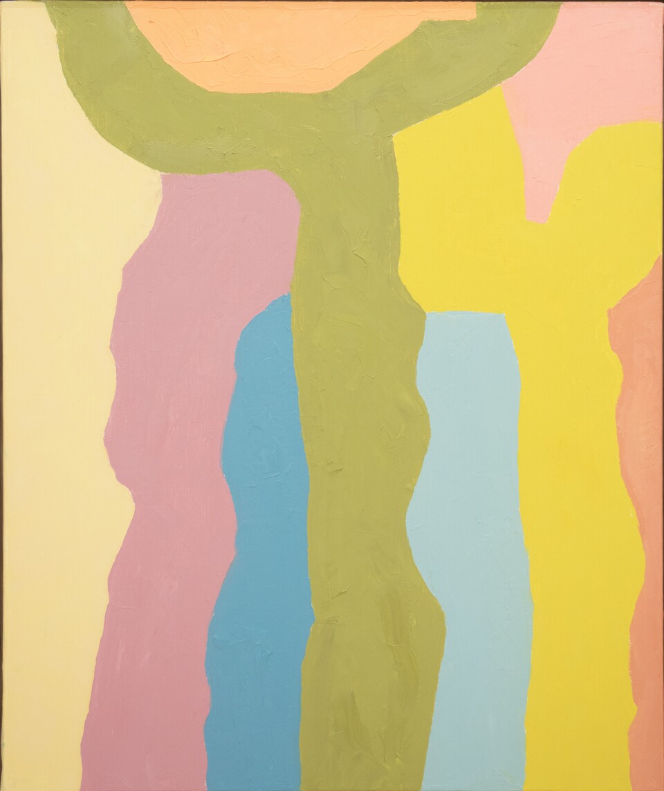 Etel Adnan (1925–2021) Untitled (#302), 2018  Öl auf Leinwand 55 x 46 cm Hamburger Kunsthalle, Dauerleihgabe der Stiftung Hamburger Kunstsammlungen © Courtesy of artist’s estate &amp; Sfeir-Semler Gallery Beirut/Hamburg