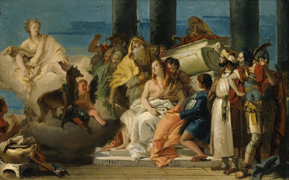 Giovanni Battista Tiepolo (1696 - 1770) Die Opferung der Iphigenie, 1747/1750 Öl auf Leinwand 39cm x 62cm © Hamburger Kunsthalle / bpk Foto: Elke Walford
