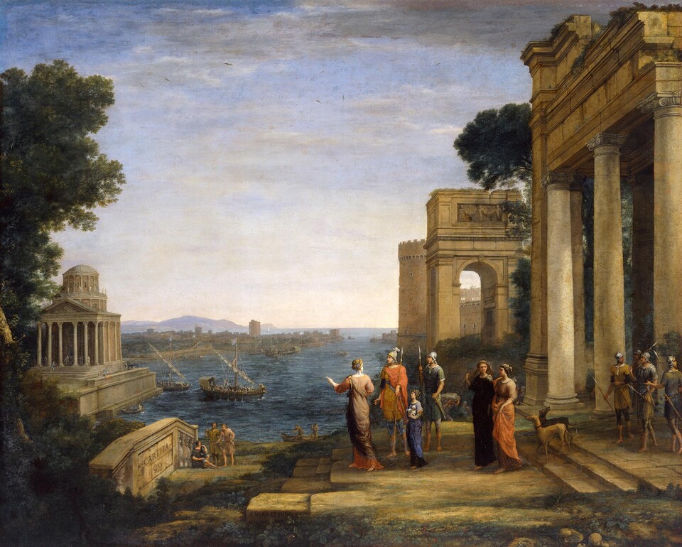 Claude Lorrain (1600 - 1682) Aeneas und Dido in Karthago, 1675/76 Öl auf Leinwand 120cm x 149,2cm © Hamburger Kunsthalle / bpk Foto: Elke Walford