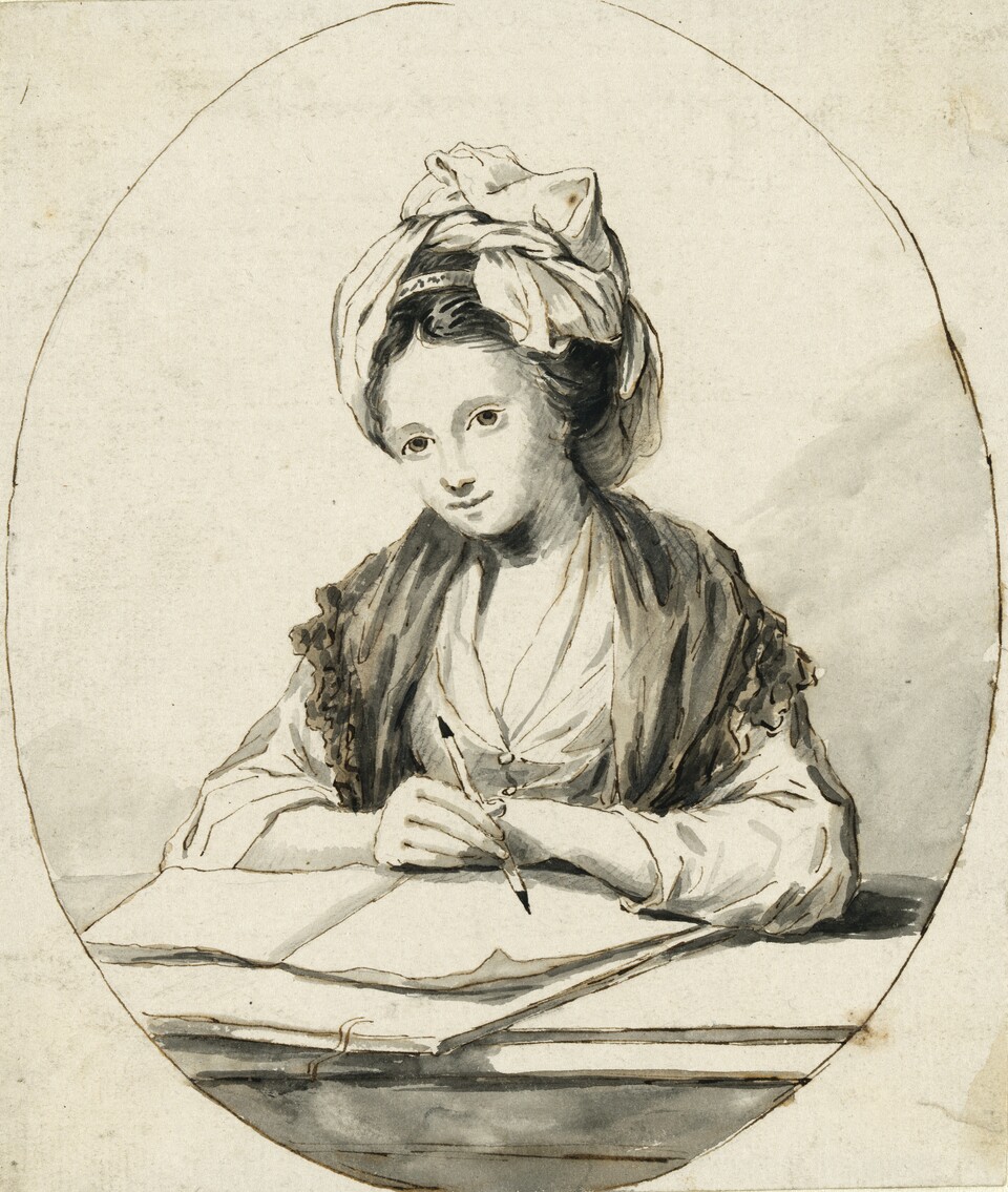 Angelika Kauffmann (1741–1807), Selbstbildnis, um 1770, Hamburger Kunsthalle, Kupferstichkabinett © Hamburger Kunsthalle / bpk  Foto: Christoph Irrgang Angelika Kauffmann (1741–1807), Selbstbildnis, um 1770, Hamburger Kunsthalle, Kupferstichkabinett © Hamburger Kunsthalle / bpk  Foto: Christoph Irrgang