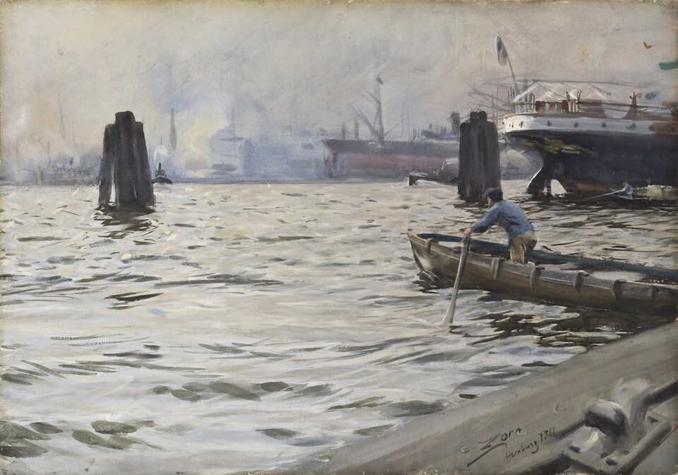 Anders Zorn (1860–1920), Hamburger Hafen, 1891, Nationalmuseum, Stockholm © Nationalmuseum, Stockholm, Foto: Cecilia Heisser