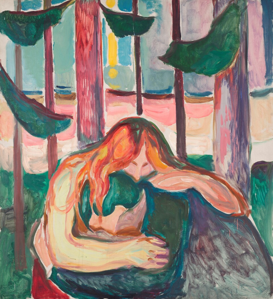 Edvard Munch (1863–1944), Vampir im Wald, 1916–1918, Munchmuseet © Munchmuseet Edvard Munch (1863–1944), Vampir im Wald, 1916–1918, Munchmuseet © Munchmuseet