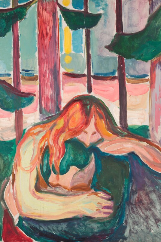 Edvard Munch (1863–1944), Vampir im Wald, 1916–1918, Munchmuseet © Munchmuseet