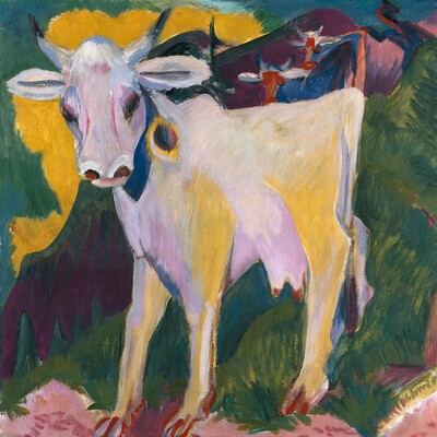 Ernst Ludwig Kirchner (1880 -1938), Die weiße Kuh, 1920, Öl auf Leinwand, © Hamburger Kunsthalle / bpk Foto: Elke Walford 