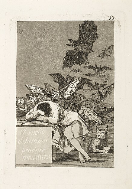 Francisco Goya Der Schlaf der Vernunft bringt Ungeheuer hervor, 1797–1799